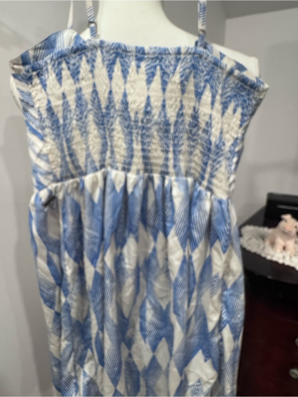 Roxy Blue & White Printed Spaghetti-Strap Dress with Front Zip - Picture 3 of 6